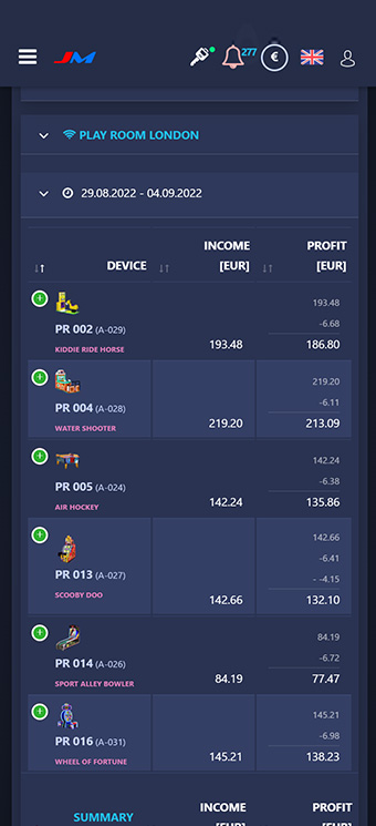 JM Operator - Payouts